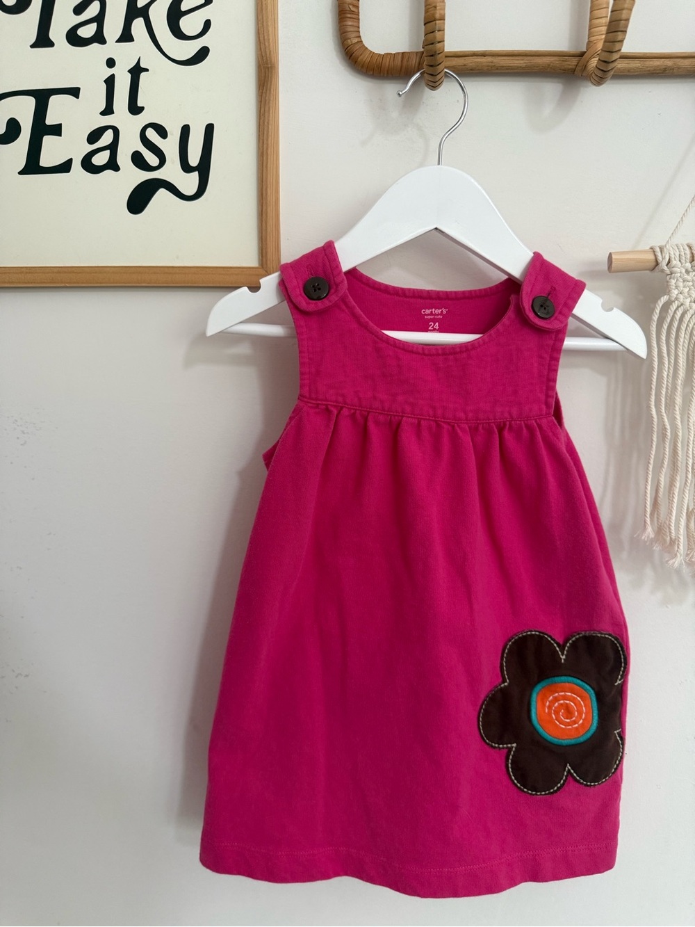 Carter’s 24m - cute dress with embroidered flower and button straps